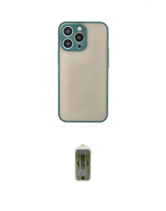 ieg™ iPhone 15 Pro Max Kılıf Ahenk Çizgi Serisi - Siyah Joko Magic 5D Hayalet Cam