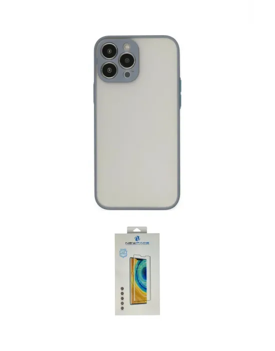 ieg™ iPhone 15 Pro Max Kılıf Ahenk Çizgi Serisi - Siyah Polymer Nano Ekran Koruyucu