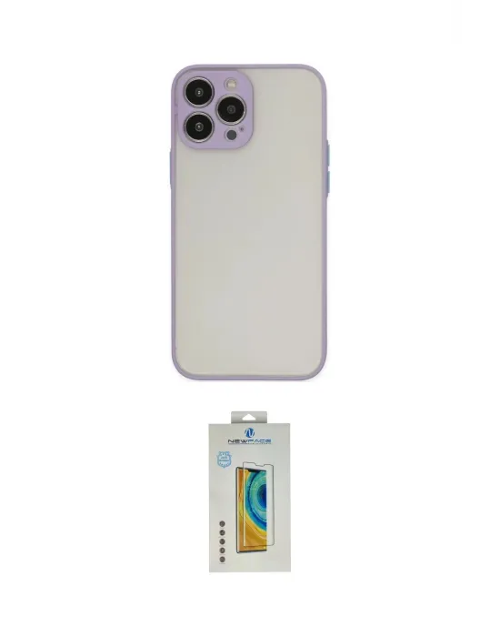 ieg™ iPhone 15 Pro Max Kılıf Ahenk Çizgi Serisi - Siyah Polymer Nano Ekran Koruyucu