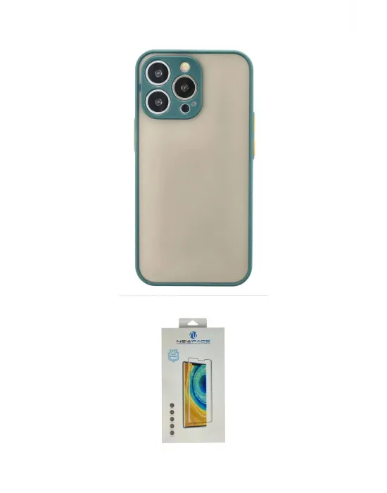 ieg™ iPhone 15 Pro Max Kılıf Ahenk Çizgi Serisi - Siyah Polymer Nano Ekran Koruyucu