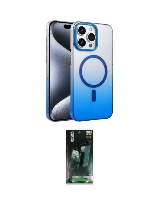 ieg™ iPhone 15 Pro Max Kılıf Ahenk Doku Özel Seri - Şeffaf 360 Full Body Arka Koruyucu