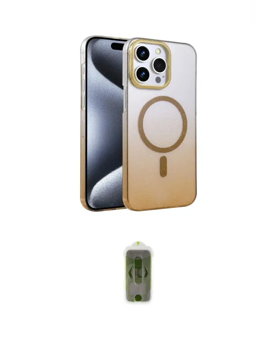 ieg™ iPhone 15 Pro Max Kılıf Ahenk Doku Özel Seri - Siyah Joko Magic 5D Hayalet Cam