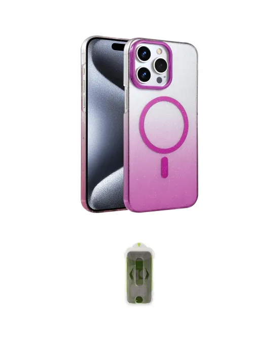 ieg™ iPhone 15 Pro Max Kılıf Ahenk Doku Özel Seri - Siyah Joko Magic 5D Hayalet Cam