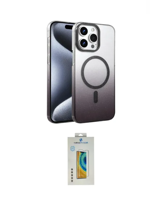 ieg™ iPhone 15 Pro Max Kılıf Ahenk Doku Özel Seri - Siyah Polymer Nano Ekran Koruyucu