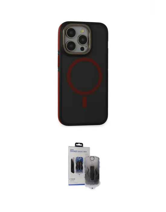 ieg™ iPhone 15 Pro Max Kılıf Ahenk Form Serisi - Siyah Vanessa Magic Hayalet Cam