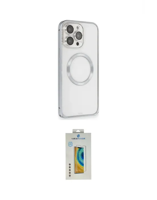 ieg™ iPhone 15 Pro Max Kılıf Ahenk Işık Serisi - Siyah Polymer Nano Ekran Koruyucu