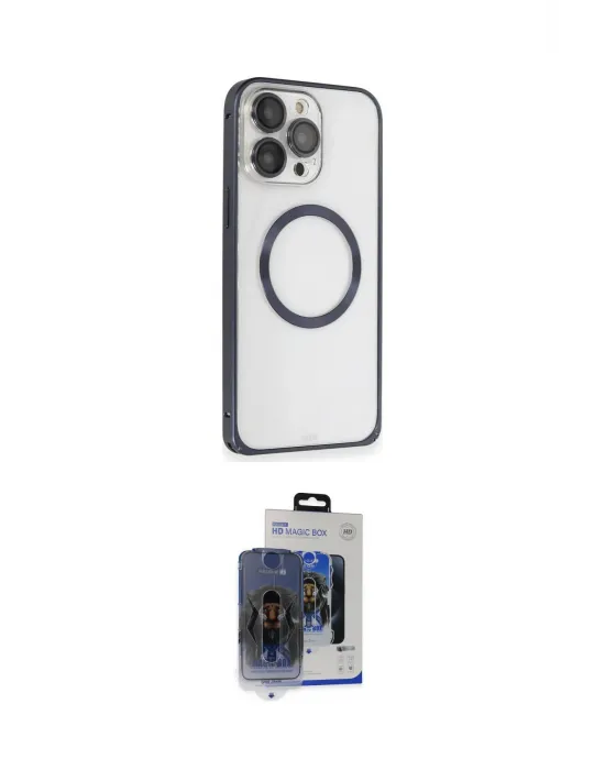 ieg™ iPhone 15 Pro Max Kılıf Ahenk Işık Serisi - Siyah Vanessa Magic Cam