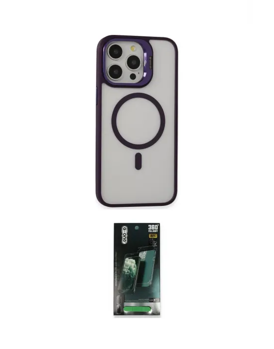 ieg™ iPhone 15 Pro Max Kılıf Ahenk Klasik Özel Seri - Şeffaf 360 Full Body Arka Koruyucu