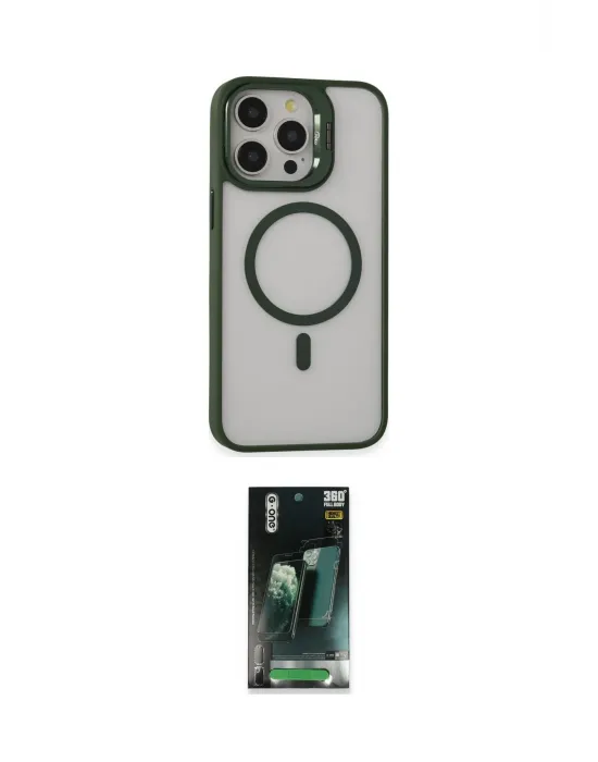 ieg™ iPhone 15 Pro Max Kılıf Ahenk Klasik Özel Seri - Şeffaf 360 Full Body Arka Koruyucu