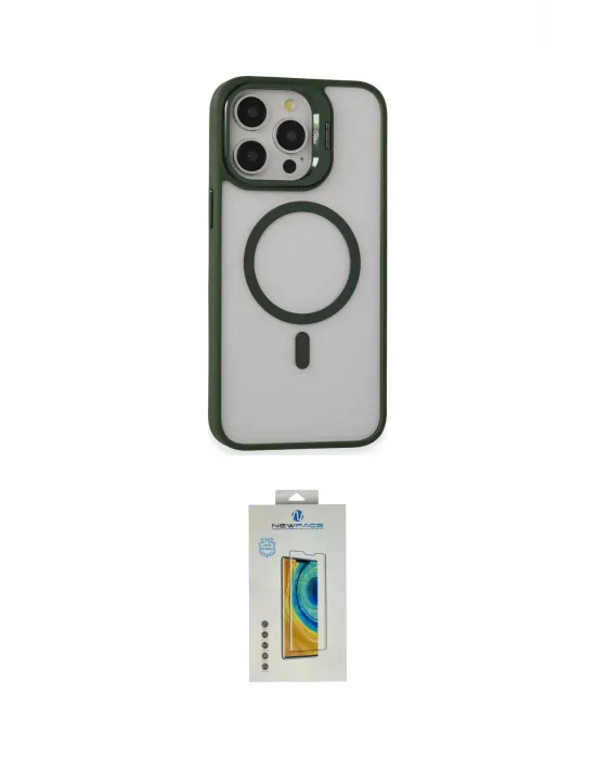 ieg™ iPhone 15 Pro Max Kılıf Ahenk Klasik Özel Seri - Siyah Polymer Nano Ekran Koruyucu