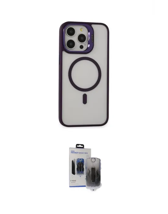 ieg™ iPhone 15 Pro Max Kılıf Ahenk Klasik Özel Seri - Siyah Vanessa Magic Hayalet Cam