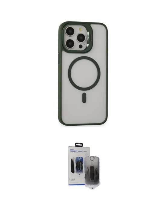 ieg™ iPhone 15 Pro Max Kılıf Ahenk Klasik Özel Seri - Siyah Vanessa Magic Hayalet Cam