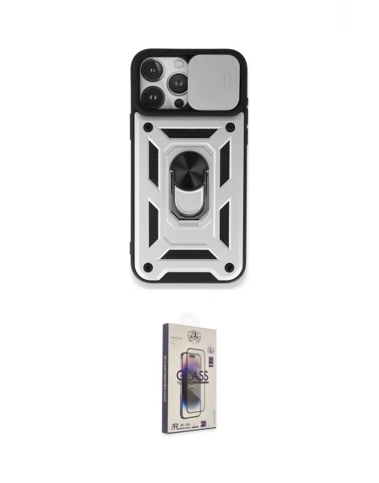 ieg™ iPhone 15 Pro Max Kılıf Ahenk Klasik - Siyah Bilvis 3D Cam Ekran Koruyucu