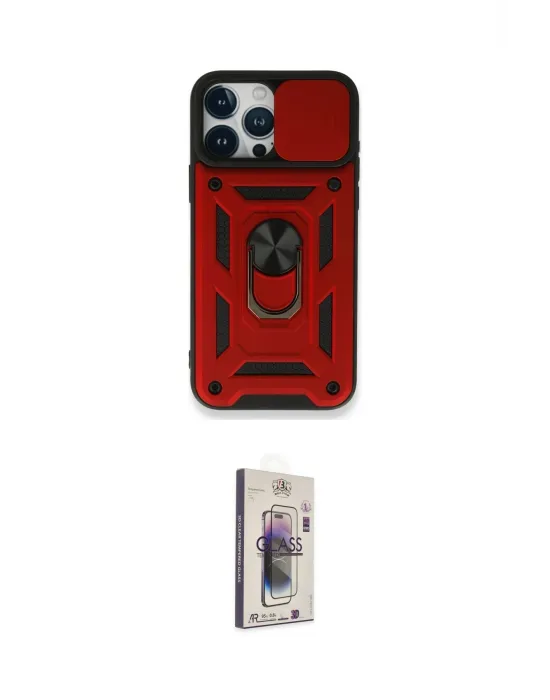 ieg™ iPhone 15 Pro Max Kılıf Ahenk Klasik - Siyah Bilvis 3D Cam Ekran Koruyucu