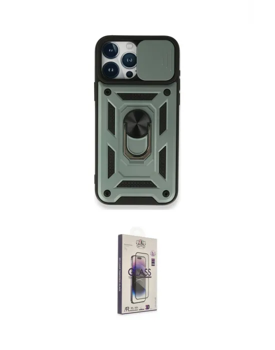 ieg™ iPhone 15 Pro Max Kılıf Ahenk Klasik - Siyah Bilvis 3D Cam Ekran Koruyucu