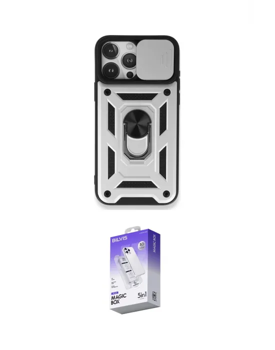 ieg™ iPhone 15 Pro Max Kılıf Ahenk Klasik - Siyah Bilvis 5in1 3D Magic Cam Ekran Koruyucu