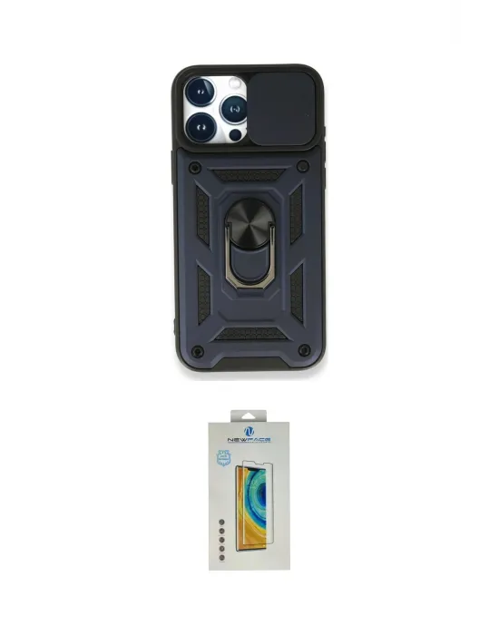 ieg™ iPhone 15 Pro Max Kılıf Ahenk Klasik - Siyah Polymer Nano Ekran Koruyucu