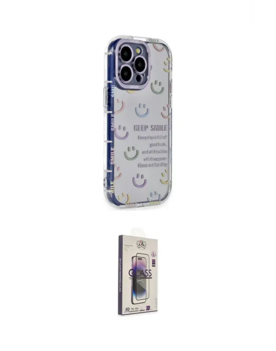 ieg™ iPhone 15 Pro Max Kılıf Ahenk Modern Serisi - Siyah Bilvis 3D Cam Ekran Koruyucu
