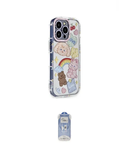 ieg™ iPhone 15 Pro Max Kılıf Ahenk Modern Serisi - Siyah Joko Magic 5D Cam