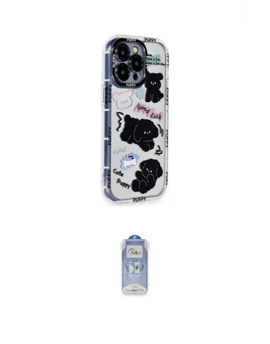 ieg™ iPhone 15 Pro Max Kılıf Ahenk Modern Serisi - Siyah Joko Magic 5D Cam