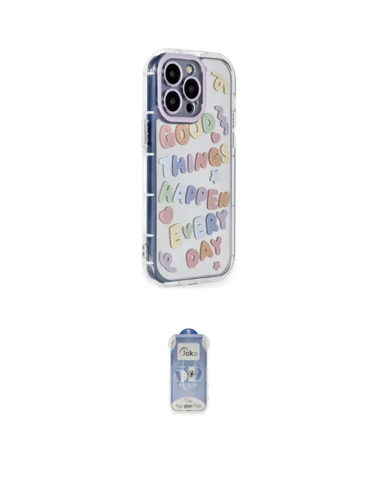 ieg™ iPhone 15 Pro Max Kılıf Ahenk Modern Serisi - Siyah Joko Magic 5D Cam