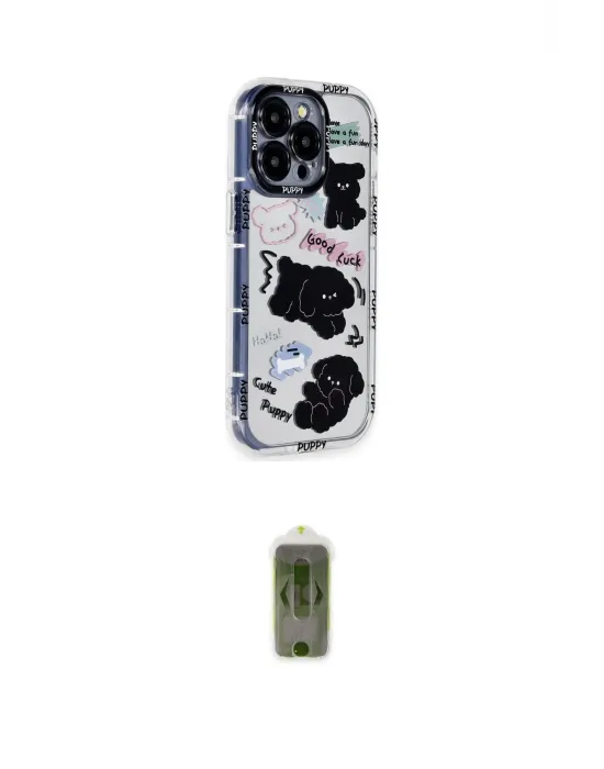 ieg™ iPhone 15 Pro Max Kılıf Ahenk Modern Serisi - Siyah Joko Magic 5D Hayalet Cam
