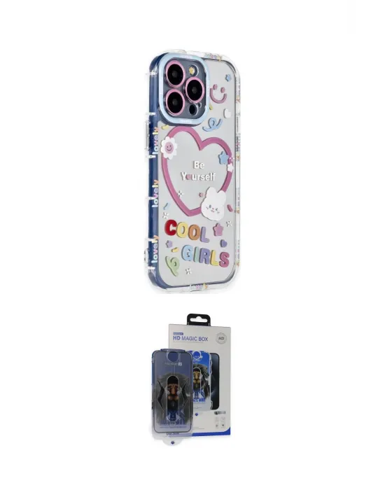 ieg™ iPhone 15 Pro Max Kılıf Ahenk Modern Serisi - Siyah Vanessa Magic Cam