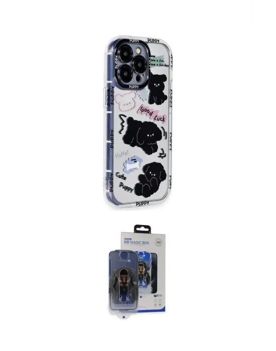ieg™ iPhone 15 Pro Max Kılıf Ahenk Modern Serisi - Siyah Vanessa Magic Cam