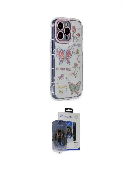 ieg™ iPhone 15 Pro Max Kılıf Ahenk Modern Serisi - Siyah Vanessa Magic Cam