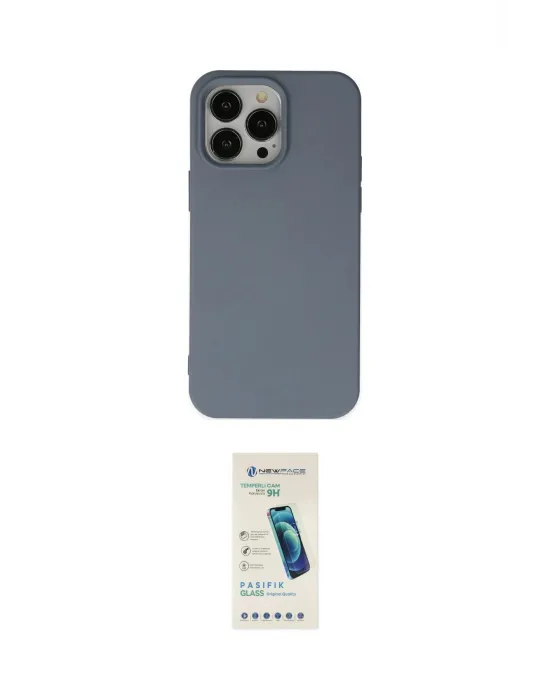 ieg™ iPhone 15 Pro Max Kılıf Ahenk Serisi - Şeffaf Pasifik Cam Ekran Koruyucu