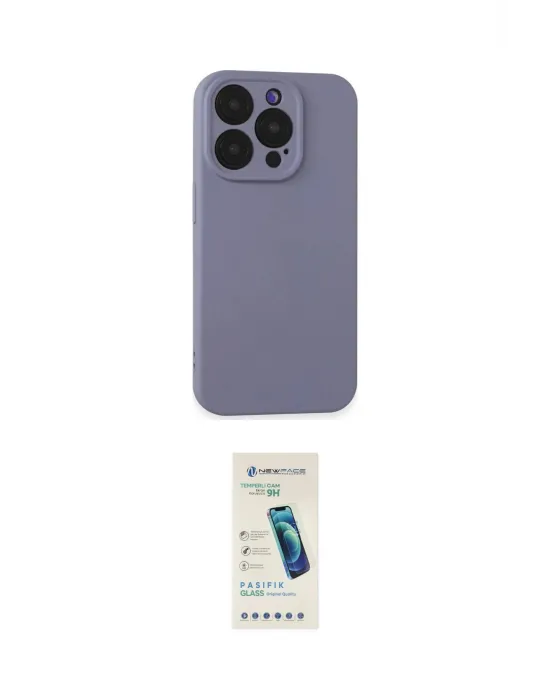 ieg™ iPhone 15 Pro Max Kılıf Ahenk Serisi - Şeffaf Pasifik Cam Ekran Koruyucu