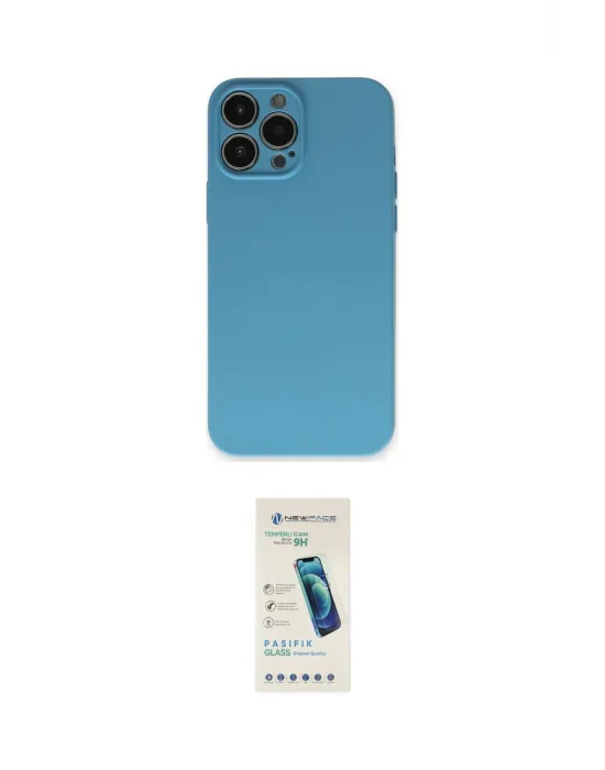 ieg™ iPhone 15 Pro Max Kılıf Ahenk Serisi - Şeffaf Pasifik Cam Ekran Koruyucu