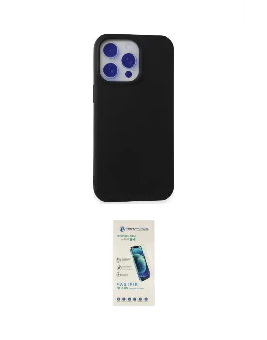 ieg™ iPhone 15 Pro Max Kılıf Ahenk Serisi - Şeffaf Pasifik Cam Ekran Koruyucu