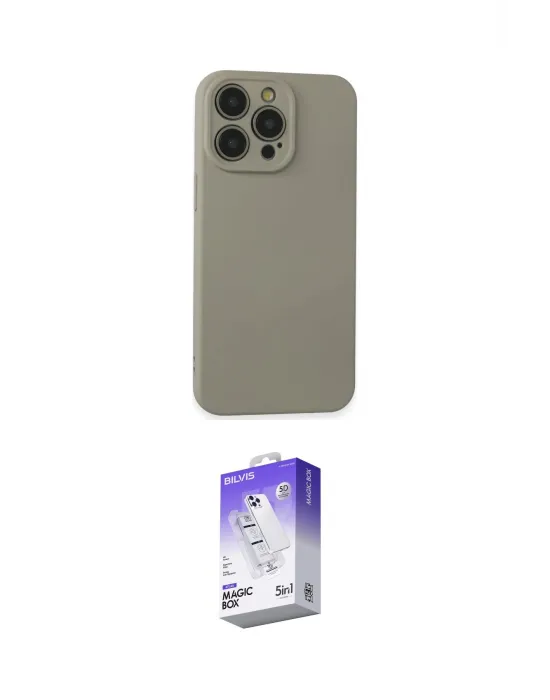 ieg™ iPhone 15 Pro Max Kılıf Ahenk Serisi - Siyah Bilvis 5in1 3D Magic Cam Ekran Koruyucu