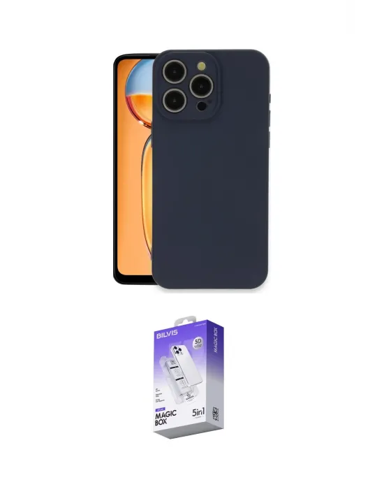 ieg™ iPhone 15 Pro Max Kılıf Ahenk Serisi - Siyah Bilvis 5in1 3D Magic Cam Ekran Koruyucu