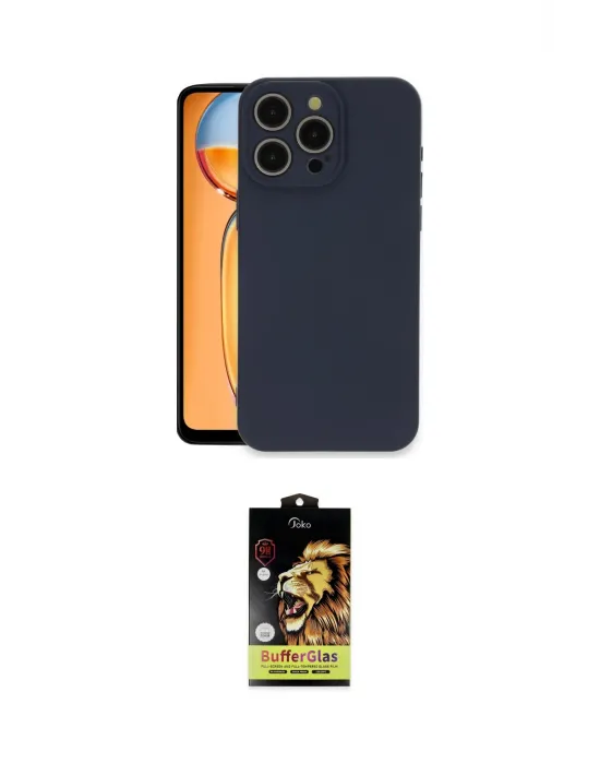 ieg™ iPhone 15 Pro Max Kılıf Ahenk Serisi - Siyah Buffer Cam Ekran Koruyucu