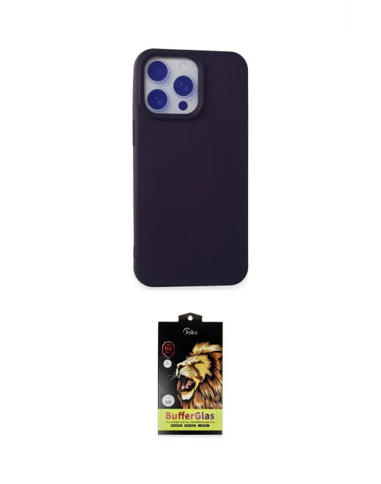 ieg™ iPhone 15 Pro Max Kılıf Ahenk Serisi - Siyah Buffer Cam Ekran Koruyucu