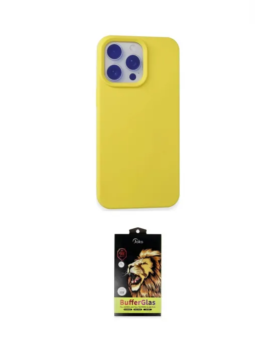 ieg™ iPhone 15 Pro Max Kılıf Ahenk Serisi - Siyah Buffer Cam Ekran Koruyucu
