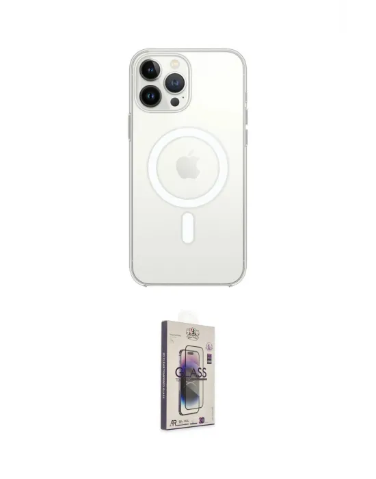 ieg™ iPhone 15 Pro Max Kılıf Ahenk Yansıma Prime - Siyah Bilvis 3D Cam Ekran Koruyucu
