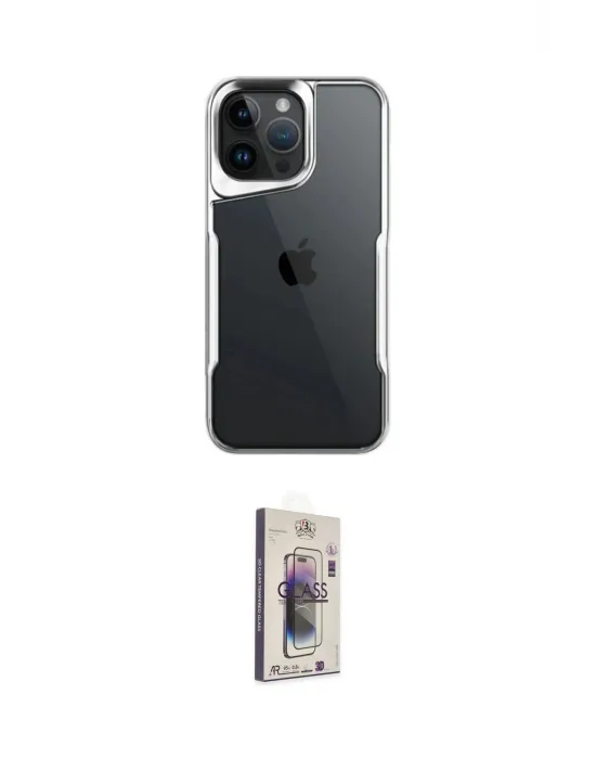 ieg™ iPhone 15 Pro Max Kılıf Akış Çizgi Koleksiyonu - Siyah Bilvis 3D Cam Ekran Koruyucu