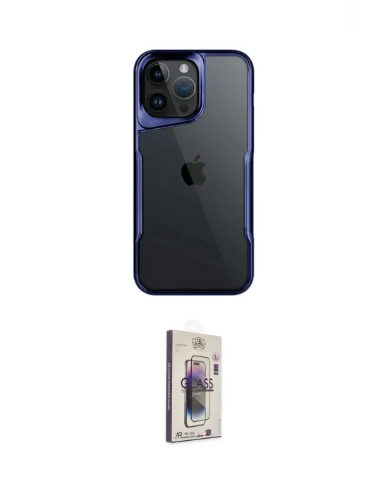 ieg™ iPhone 15 Pro Max Kılıf Akış Çizgi Koleksiyonu - Siyah Bilvis 3D Cam Ekran Koruyucu