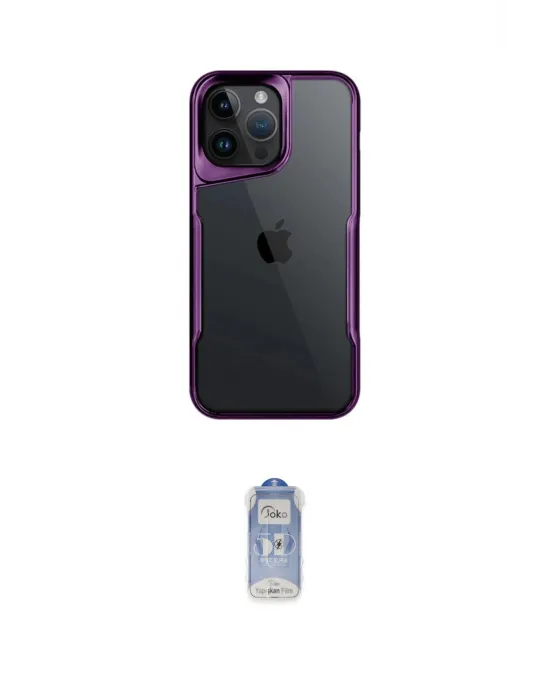 ieg™ iPhone 15 Pro Max Kılıf Akış Çizgi Koleksiyonu - Siyah Joko Magic 5D Cam