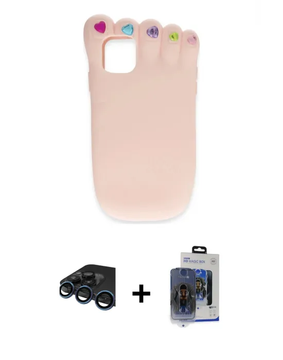 ieg™ iPhone 15 Pro Max Kılıf Akış Yansıma - Siyah Vanessa Magic Cam + Raze Metal Kamera Lens - LT