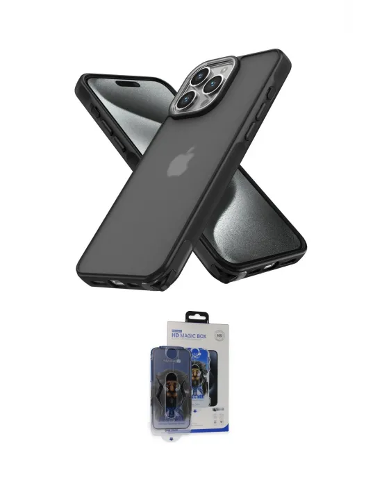 ieg™ iPhone 15 Pro Max Kılıf Atlas Form - Siyah Vanessa Magic Cam