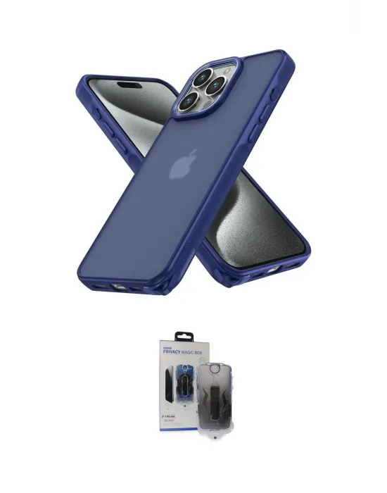 ieg™ iPhone 15 Pro Max Kılıf Atlas Form - Siyah Vanessa Magic Hayalet Cam