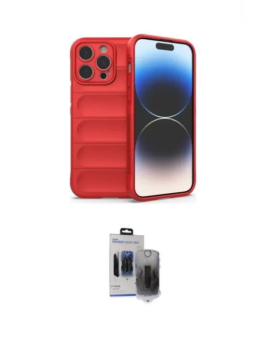 ieg™ iPhone 15 Pro Max Kılıf Atlas Koleksiyonu - Siyah Vanessa Magic Hayalet Cam