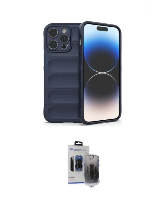ieg™ iPhone 15 Pro Max Kılıf Atlas Koleksiyonu - Siyah Vanessa Magic Hayalet Cam