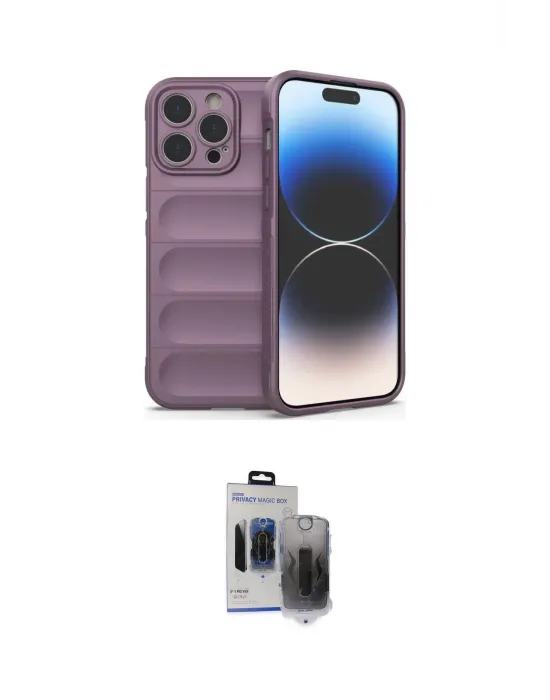 ieg™ iPhone 15 Pro Max Kılıf Atlas Koleksiyonu - Siyah Vanessa Magic Hayalet Cam