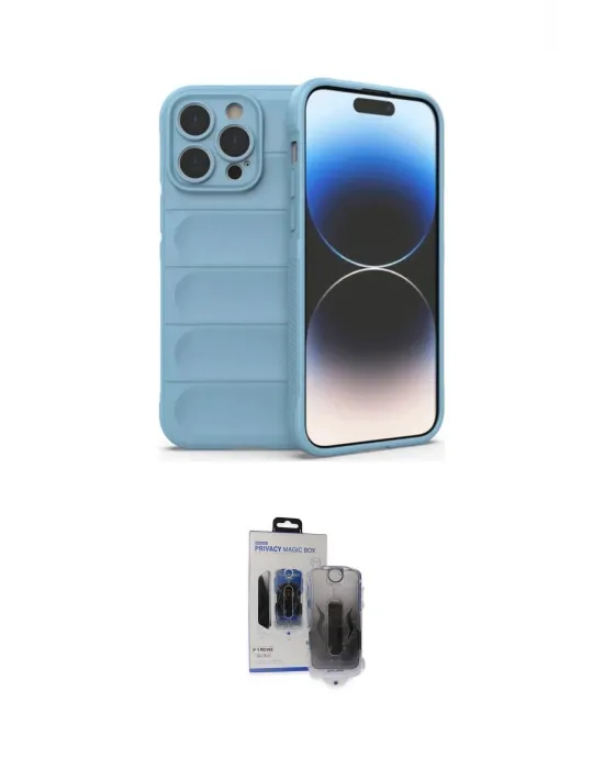 ieg™ iPhone 15 Pro Max Kılıf Atlas Koleksiyonu - Siyah Vanessa Magic Hayalet Cam