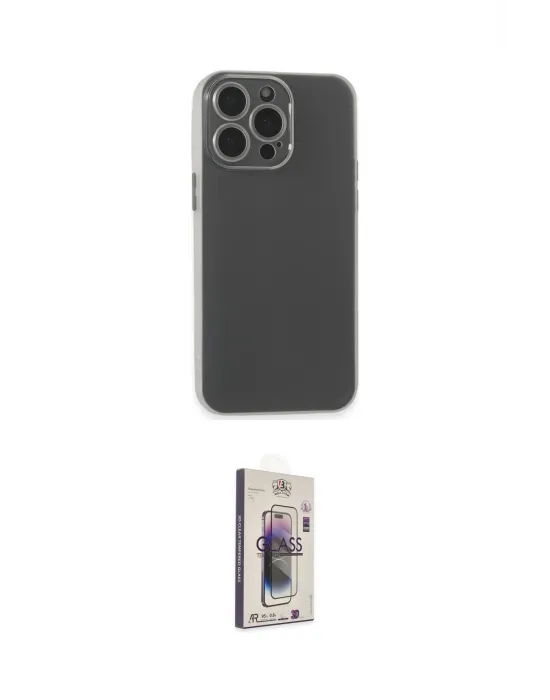 ieg™ iPhone 15 Pro Max Kılıf Atlas Minimal Prime - Siyah Bilvis 3D Cam Ekran Koruyucu